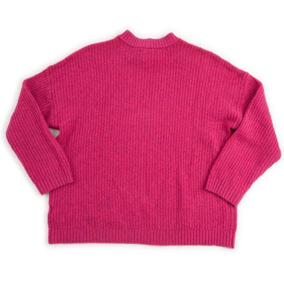 AMERICAN EAGLE hot pink Oversized crewneck stretch sweater size S - Picture 3 of 7
